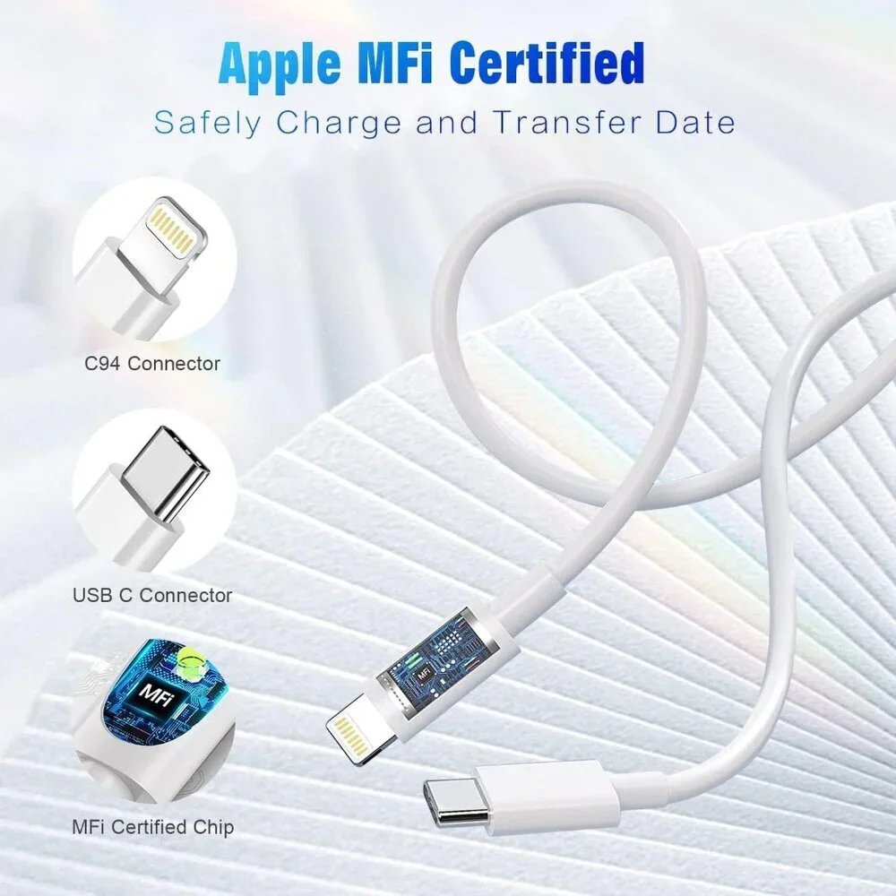 USB C to Lightning Cable [Apple MFi Certified] 2Pack 6FT iPhone Fast Charger Cab